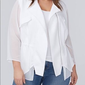 ❤️ LANE BRYANT Cinch Jacket with sheer sleeves